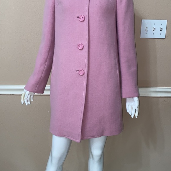 Kate Spade "Forever" Pea Coat  Etta Pink Wool with Vintage Bow Design - Picture 6 of 15